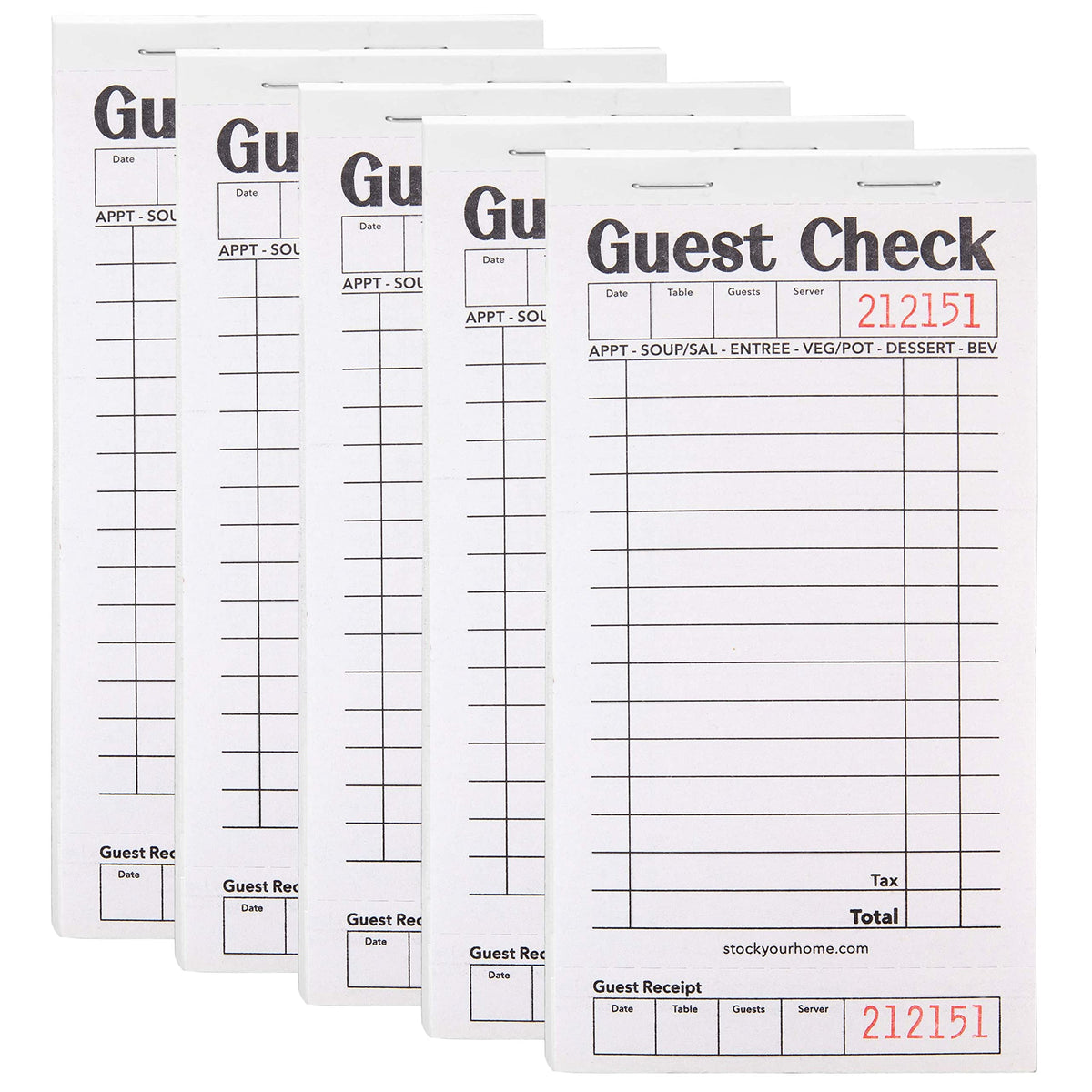 Stock Your Home 5 Pack / Blue / 5 Guest Checks
