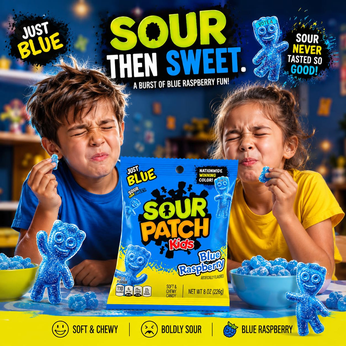 Blue Raspberry - 3.6 oz by Sour Patch Kids – 3.6 Ounce (Pack of 2), Blue, Pack of 2