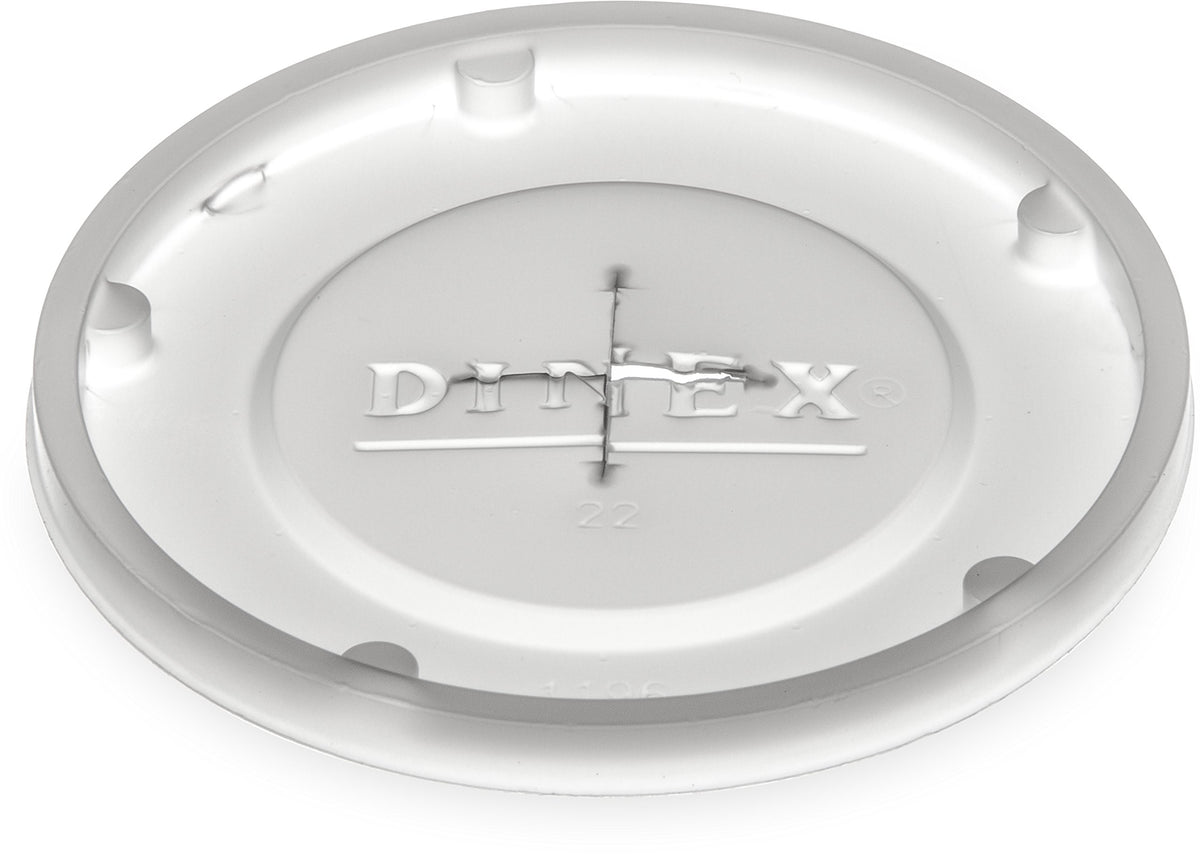 Disposable Lid with Straw Slot for CFS Stackable and Louis Tumblers by DINEX – 0.5" x 2.62" x 2.62", 8 ounces, Polystyrene, Straw, Model DX1191ST8714