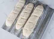 World Cuisine 4 Baguette Pan by PADERNO – 15 inches (L) x 13 inches (W) x 1 inch (H), 4 inches, Black, Model 47014-35