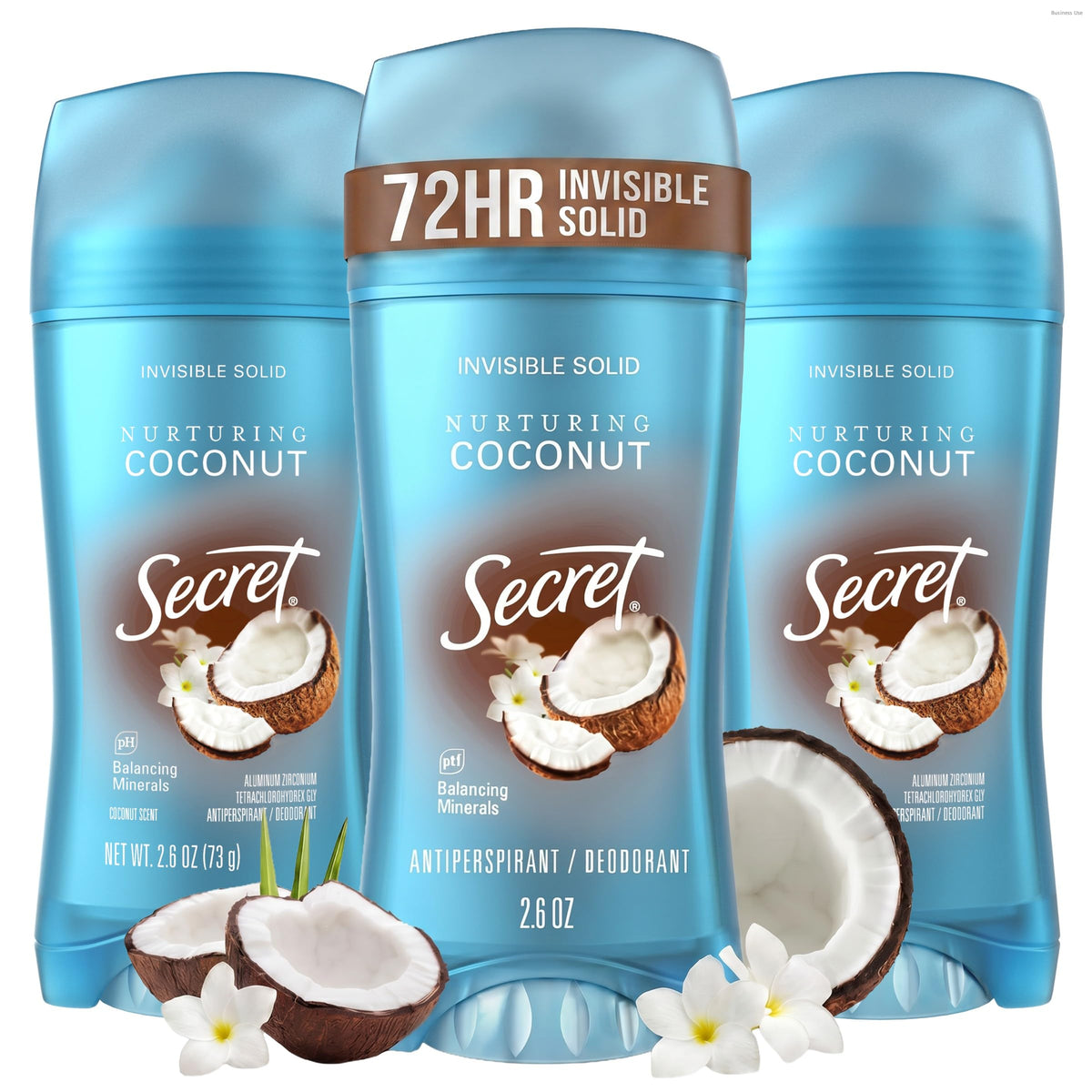 Secret Coconut / 2.6 Ounce (Pack of 3) / 3 Antiperspirant Deodorant