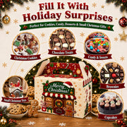AstraVox Christmas Cookie Gift Boxes, 24 Pack with Handles, Multicolor