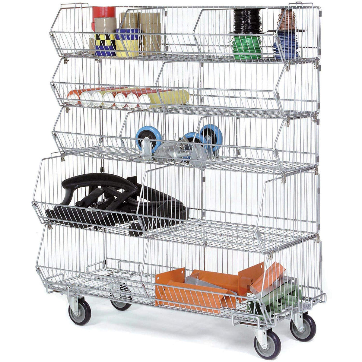 Wire Rack Dolly Base With 5" Poly Swivel Casters by Global Industrial – 20"L x 48"W x 5.12"H, Alloy Steel, Chrome, Model 38148-00