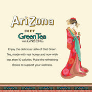 Diet Green Tea with Ginseng - 16 Fl Oz (24 Pack) by AriZona – 16 Fl Oz (Pack of 24), Pack of 24