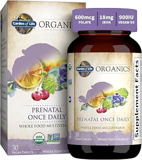 Garden of Life Organics Prenatal Once Daily Multivitamin, 30 Tablets