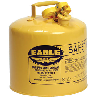 5 Gallon Type I Yellow Safety Gas Can for Diesel by Eagle – 5 Gallon, 5.0 gallons, Metal, Yellow, Model UI50SY