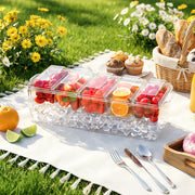 ARSTPEOE Condiment Server, Chilled Ice Base, 8 Compartments, Clear