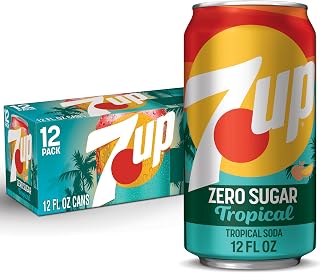 7UP Tropical Zero Sugar Soda, 12 fl oz cans, 12 pack