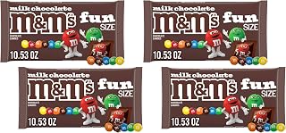 M&M's Milk Chocolate Fun Size Candy Bag, 10.53oz (Pack of 4)