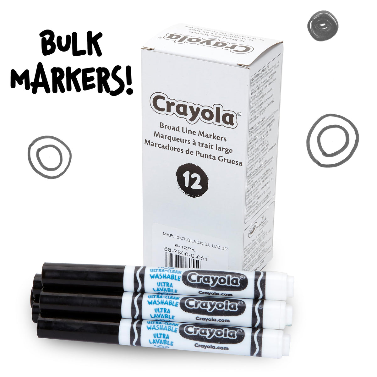 Crayola Black / 12 Count (Pack of 1) / Standard Packaging Coloring Pens & Markers