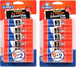 Elmer's All Purpose School Washable Removable Glue Sticks, 0.21 oz., White, 16 Count