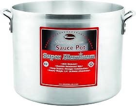 Winco USA Super Aluminum Sauce Pot, Extra Heavy Weight, 34 Quart, Aluminum