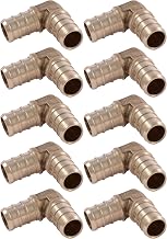 SharkBite 1/2 Inch Crimp 90 Degree Elbow, Pack of 10, Brass Plumbing Fitting, PEX Pipe, PE-RT, UC248LFA10.