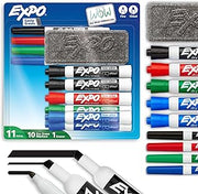 EXPO Dry Erase Markers Set, Fine & Chisel Tips, 11 Count - Classroom, Office Supplies, For White Boards, Easily Erases