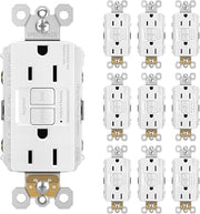 Legrand Radiant 15 Amp GFCI Decorator Duplex Outlet White 10 Pack