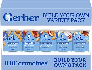 Gerber Lil' Crunchies Snacks for Babies, Stage 3, Build Your Own Variety Pack, 8PK