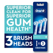 Oral-B Gum Care / 3 Count (Pack of 1) / White Toothbrush Replacement Heads