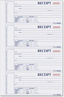 Blueline Rediform Money Receipt Book, Hardbound, 2 x 6.875 inches, 4 per Page, 200 Triplicates (S1657NCL)