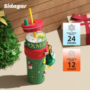 Sidagar Christmas Tumbler, 24 Ounces, Green