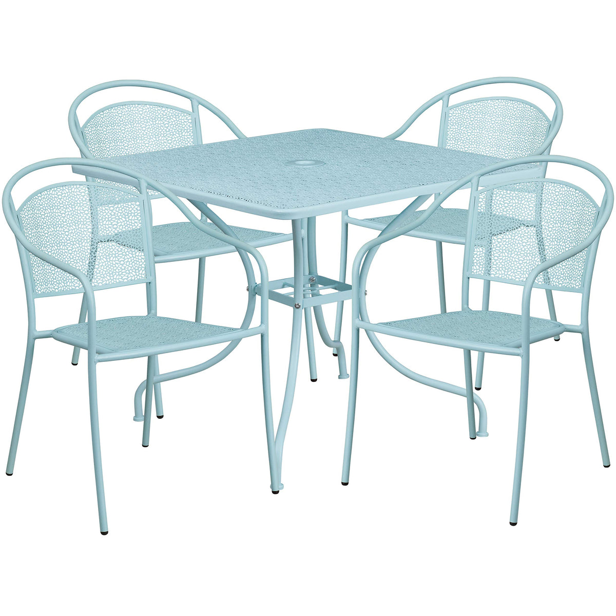 Flash Furniture Sky Blue / 35.5" / 4 Round Chairs + Square Table Conversation Sets