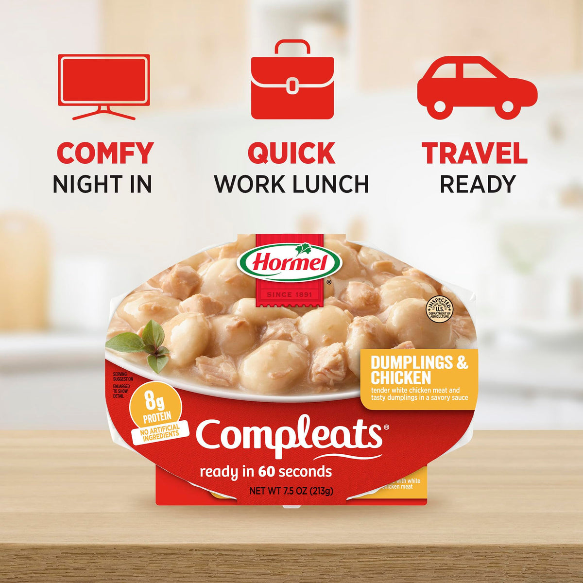 Dumplings & Chicken by HORMEL COMPLEATS – 7.5 Ounce (Pack of 7), Pack of 7, Model 48675