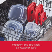 Kitchen Storage Containers with Vented Lids by Rubbermaid – 10 inches (L) x 16 inches (H), 11 liters, 11.0 liters, Plastic, Red, Pack of 40
