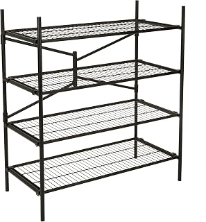 Cosco Instant Storage Shelving Unit, 4 Shelves, 42 3/4 x 20 3/4 x 47 3/4, Black
