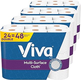 Viva Multi-Surface Cloth Paper Towels, 24 Double Rolls, 110 Sheets Per Roll (4 Packs of 6)