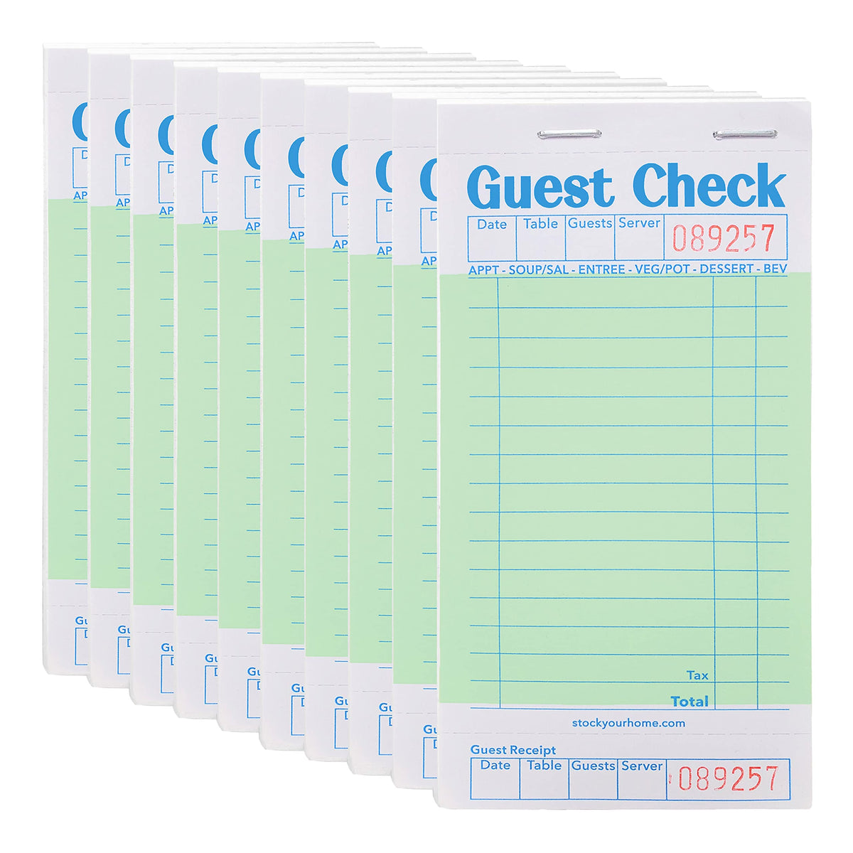 Stock Your Home 10 Pack / Green / 1 Guest Checks