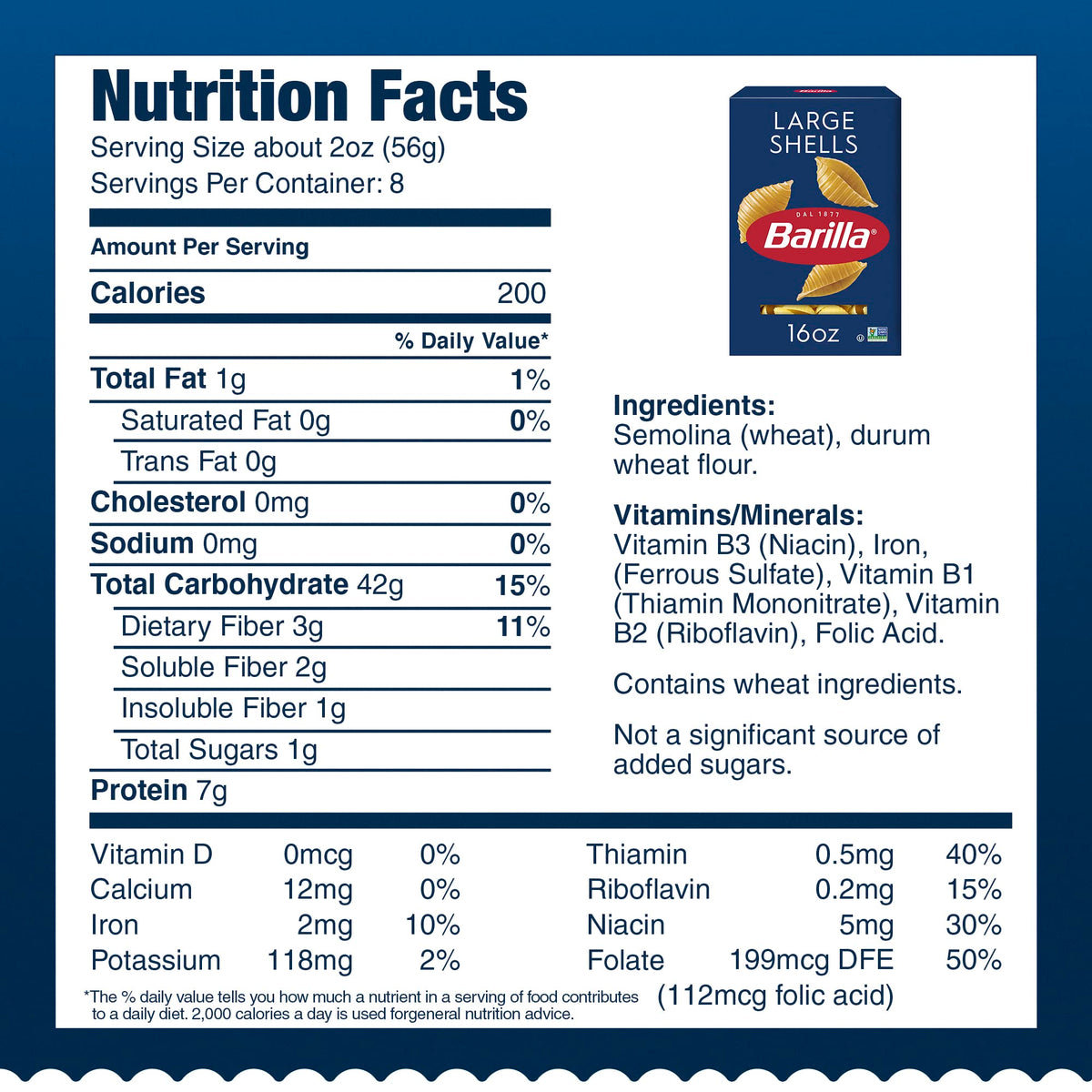 Barilla Large Shells / 16 Ounce (Pack of 12) / Large Shells 12 Pack Pasta