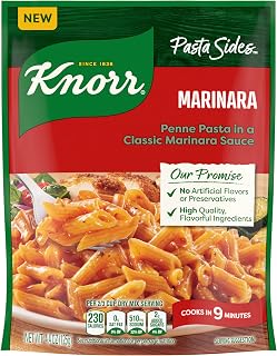 Knorr Marinara Pasta Sides 4.4 oz, Quick Easy Meal, Side Dish, 1PK | Quick side dish for weeknight meals and easy meal prep; no artificial flavors or preservatives; Marinara.