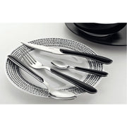ECLAT Cutlery Set by Amefa – 32 Piece Cutlery Set for 8 People, Stainless Steel 18 0 Double injection Acrylonitrile Butadiene Styrene SAN, Black, Model 2214AAMBA1D20
