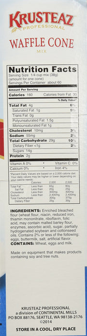 WAFFLE CONE Mix 5lb (2 Bags) Restaurant Quality by Krusteaz – 80 Ounce (Pack of 2), Pack of 2, Model 041449100500x2