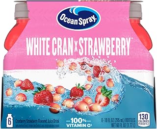Ocean Spray White Cranberry Strawberry Juice Drink, 10 Fl Oz Bottles, 6 Count (Pack of 1)