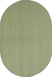 Joy Carpets Endurance Solid Colored Area Rug in Color Sage, 6' x 9' Oval