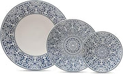 Fortessa Havana Porcelain, 12 Piece Dinnerware Set (Service for 4), Blue