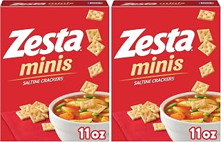 Zesta Minis Saltine Crackers, Soup Crackers, Lunch Snacks, Original, 11oz Box (1 Box) (Pack of 2)
