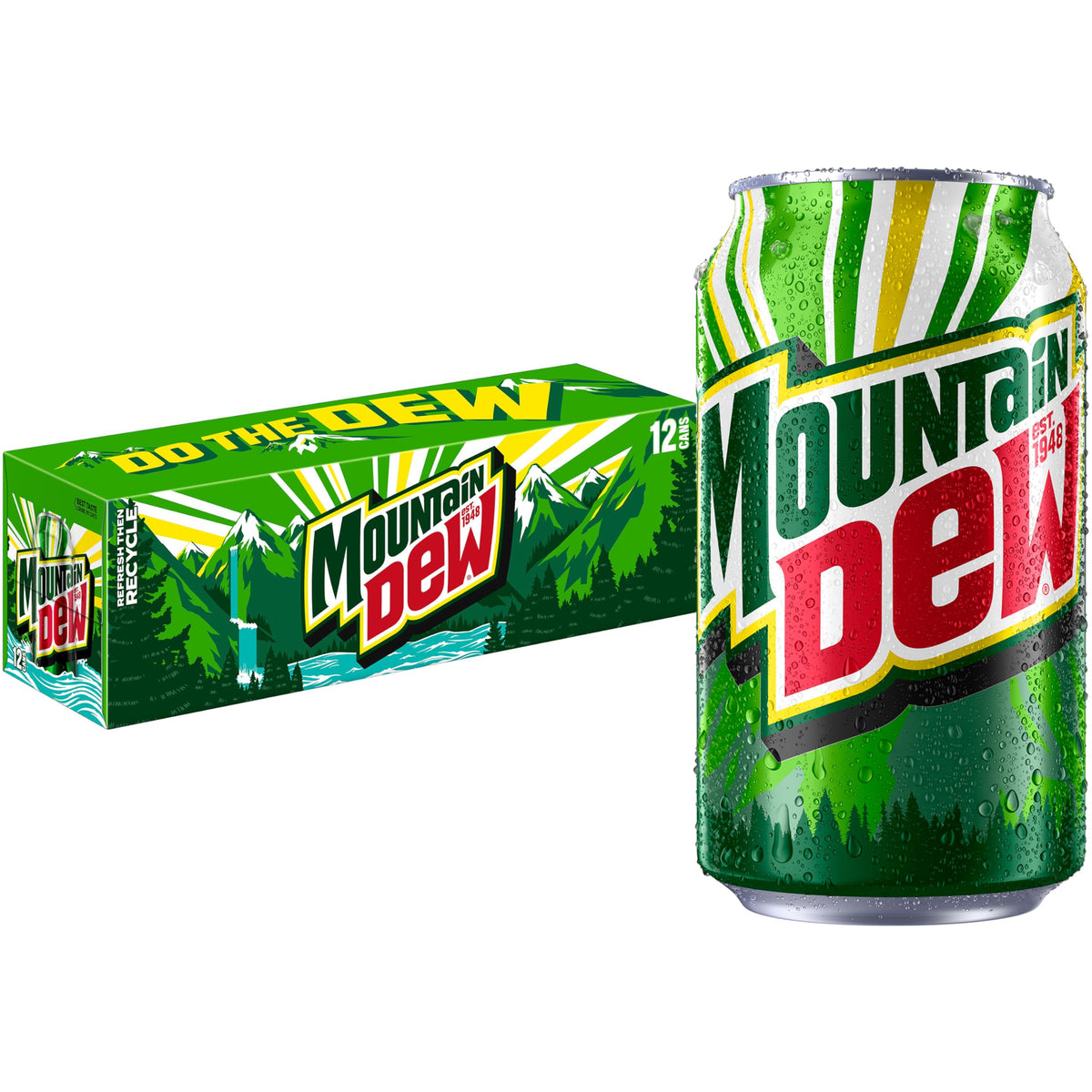 Soda, 12 Fl Oz Cans (Pack of 12) by Mountain Dew – 12 Fl Oz (Pack of 12), Clear, Pack of 12, Model 83776