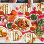 Pajean Thanksgiving Dinnerware Set, 350 Pieces, Gold Pumpkin