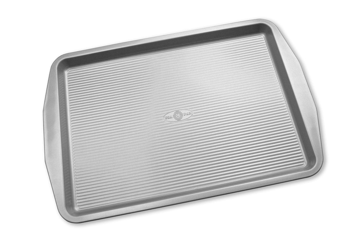 American Bakeware Classics Half Sheet Baking Pan by USA Pan – Half Sheet Pan, Alloy Steel, Aluminized Steel, Model 1050HS-3-ABCAZ