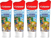 Colgate Kids Minecraft Fluoride Toothpaste, Bubblegum, 4 Pack, 4.6 oz