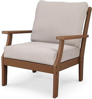 Polywood Braxton Deep Seating Chair in Teak/Dune Burlap