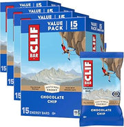 CLIF Bar Energy Protein Bars - Chocolate Chip - Made with Organic Oats - Energy Bars - Non-GMO - 15 Count, (Pack of 4)