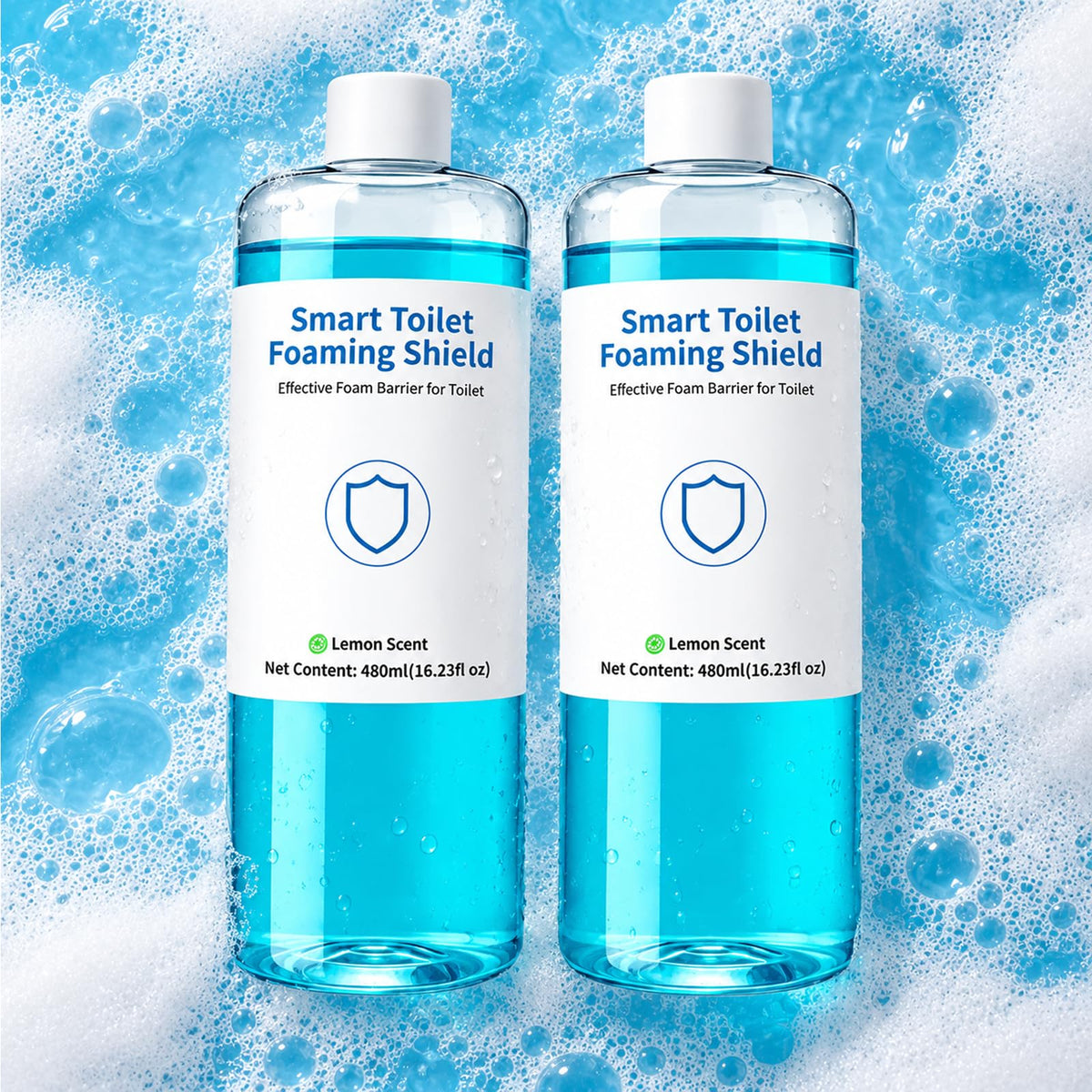 Smart Toilet Foam Shield 480ml 2 Pack by DAGREM U – 8.12 Fl Oz (Pack of 2), Model HZT8101432