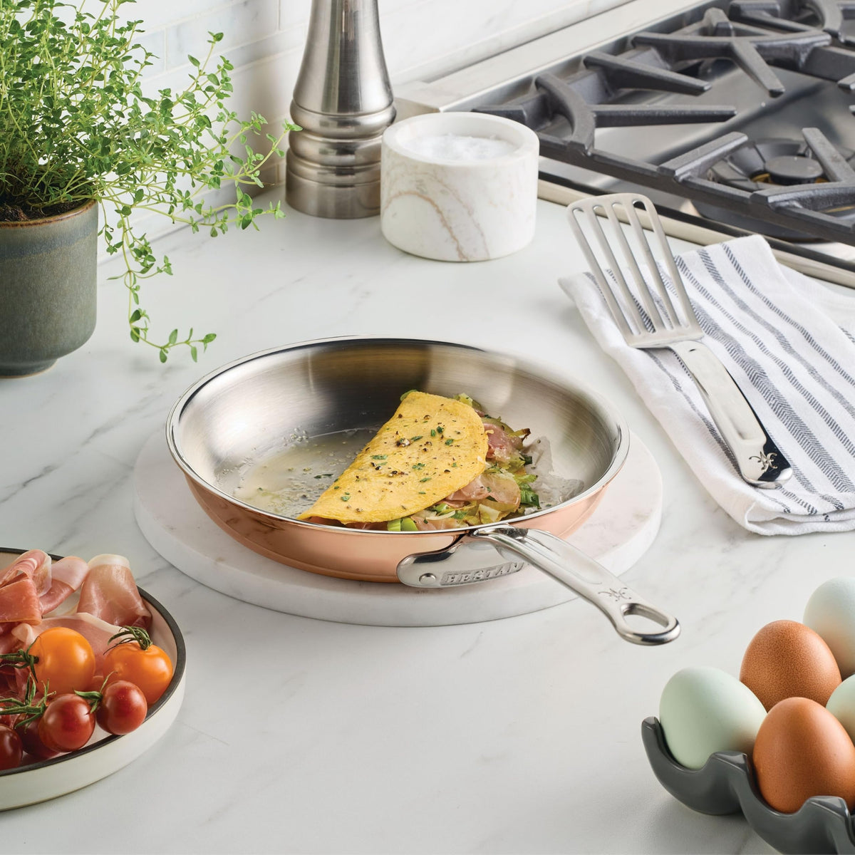 CopperBond® Aura™ 8.5" Professional Copper Skillet by Hestan – 8.5 Inches, 1.5 quarts, Copper, Model 31847