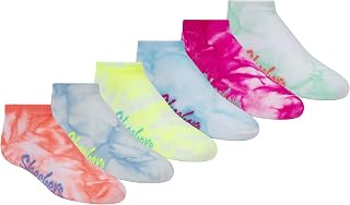 Skechers Girls' 6 Pack Low Cut Socks + 3 Pack Hair Ties