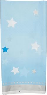 Creative Converting One Little Star Boy Plastic Tablecover, 54" x 102", Blue,322235