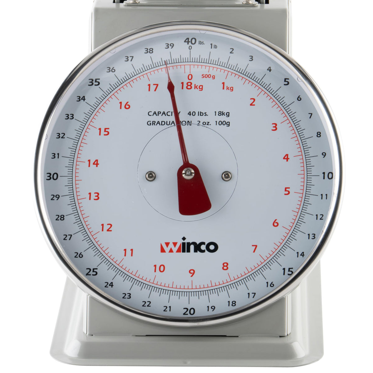 Winco 40 Pound / 8" / White, Steel Mechanical Scales
