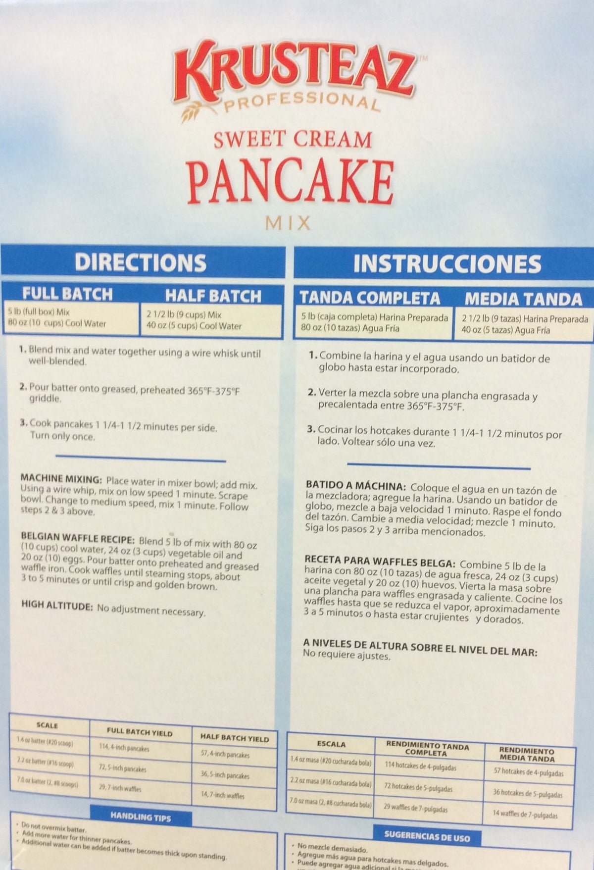 SWEET CREAM PANCAKE Mix 5lbs. (2-Pack) Restaurant Quality by Krusteaz – 80 Ounce (Pack of 2), Pack of 2, Model 731-0144