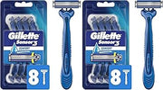 Gillette Sensor3 Comfort, 8 Count | Disposable | For Men | Lubrastrip | Pack of 2